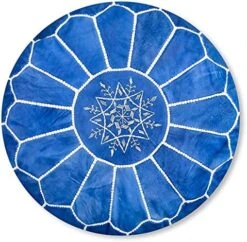 Premium Moroccan Leather Pouf - Handmade - Delivered Stuffed - Ottoman, Footstool, Floor Cushion (Cognac Brown) -Best Furniture Store 51tjkMhWaS. AC