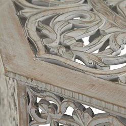 Deco 79 Wood Floral Handmade Intricately Carved Coffee Table With Hollow Interior, 33" X 33" X 18", Light Gray 13 Deco 79 Wood Floral Handmade Intricately Carved Coffee Table With Hollow Interior, 33" X 33" X 18", Light Gray -Best Furniture Store 51tskrdMqmL