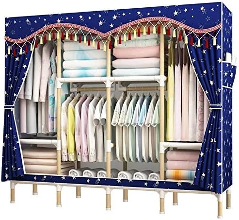 HMGGDD Simple Frame Type Bold Reinforced Cloth Wardrobe Simple Economic Assembled Wardrobe Storage Cabinet (Color : E) 4 HMGGDD Simple Frame Type Bold Reinforced Cloth Wardrobe Simple Economic Assembled Wardrobe Storage Cabinet (Color : E) - Image 4