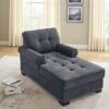 Chaise Lounge Indoor Modern Upholstered Tufted Chaise Lounge Chair 59" Velvet Chaise Lounge Recliner Lounge Chair For Living Room Bedroom Office