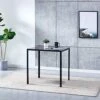29.5" Dining Table Dinette Table For 2-4 People Tempered Glass Dining Room Table With Metal Legs, Square Kitchen Table For Dining Guest Reception Small Spaces, Black