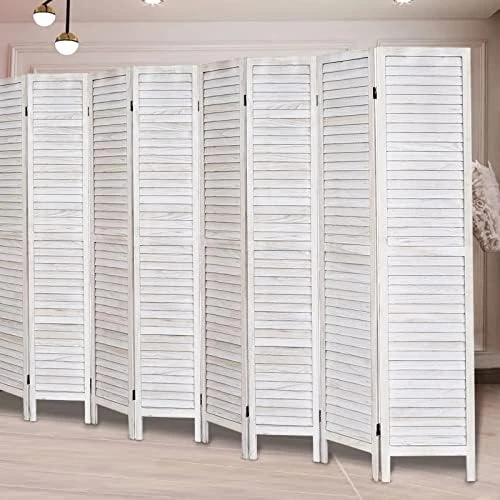Room Divider 5.6 FT Tall Room Dividers And Folding Privacy Screens Wood Room Divider Wall Folding Screen, Room Divider Screen, 16" Wide Panel Brown, 8 Panel 9 Room Divider 5.6 FT Tall Room Dividers And Folding Privacy Screens Wood Room Divider Wall Folding Screen, Room Divider Screen, 16" Wide Panel Brown, 8 Panel - Image 9