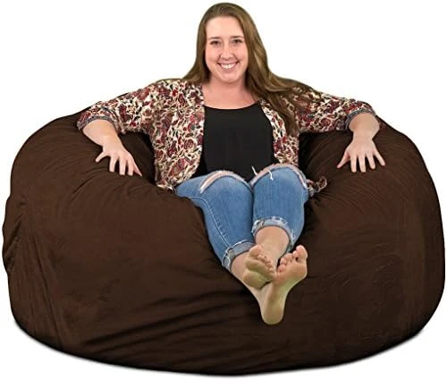 ULTIMATE SACK 5000 (5 Ft.) Bean Bag Chair: Giant Foam-Filled Furniture - Machine Washable Covers, Durable Inner Liner, 100% Virgin Foam. Comfy Bean Bag Chair. (Pink, Fur) 6 ULTIMATE SACK 5000 (5 Ft.) Bean Bag Chair: Giant Foam-Filled Furniture - Machine Washable Covers, Durable Inner Liner, 100% Virgin Foam. Comfy Bean Bag Chair. (Pink, Fur) - Image 6
