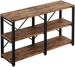 IRONCK Rustic Entryway Console Table, Long Hallway Table 47in 3-Tier, TV Stand Entertainment Center Media Stand For Living Room, Industrial Style, Vintage Brown -Best Furniture Store 51ua 35d0L. AC