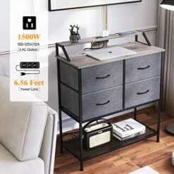 Dresser For Bedroom - Fabric Dresser TV Stand With Charging Station, Drawer Dresser Organizer With Wood Top Sturdy Steel Frame, Extra Deep Drawer Storage Tower For Closet Living Room Entryway -Best Furniture Store 51uecrsLc3L
