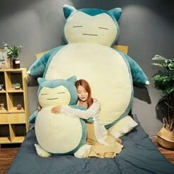 Imakoyou Giant Snorlax Bean Bag Chair Cover Soft Unstuffed Large Animal Plush Toy Cover With Zipper For Kids Gift (200cm/78.8inch, Sleep Face) (s12d) -Best Furniture Store 51ugb6CGMML