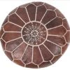 Moroccan Leather Pouf - Living Room Decor - Handmade Leather Pouffe - Luxury Dark Brown Pouf - Hassock & Ottoman Footstool - Royal Wedding Gift - Genuine Goatskin Leather - Ottoman Pouf - Unstuffed