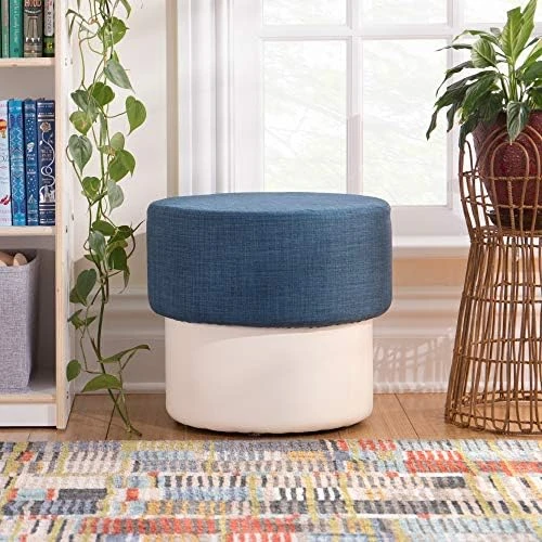 Guidecraft Mushroom Stool - Blue, Chair With Fabric Cushion: Children's Seat And Foot Stool, Kid's Classroom Furniture 5 Guidecraft Mushroom Stool - Blue, Chair With Fabric Cushion: Children's Seat And Foot Stool, Kid's Classroom Furniture - Image 5