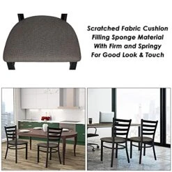 LUCKYERMORE Heavy Duty Metal Dining Room Chair Set Of 2 Upholstered Vinyl Leather Kitchen Chairs With Ergonomic Ladder Back,500lbs Weight Capacity Comfortable Cushion For Home Restaurant -Best Furniture Store 51v5UfV7R4S