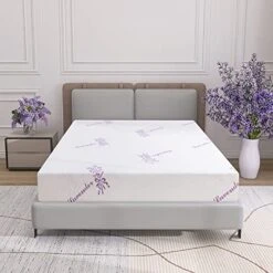8 Inch Twin Memory Foam Mattress,Cooling Lavender Mattress In A Box,Medium-Firm Mattress Made In USA,Pressure Relief & Temperature Regulation,Fiberglass-Free,CertiPUR-US Certified