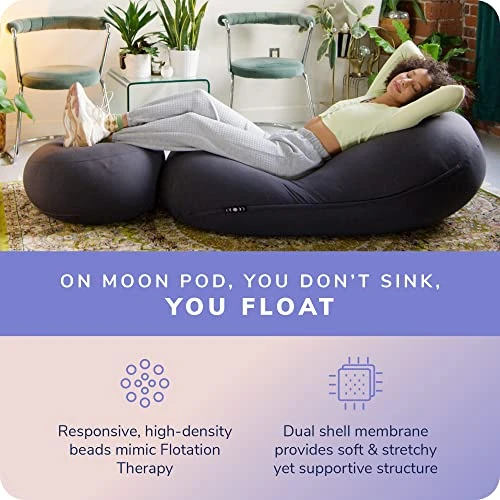 Moon Pod Lunar Lift Footrest For Bean Bag Chair, Navy - The Zero-Gravity Beanbag For Stress, Anxiety, & All Day Deep Relaxation - Ultra Soft & Ergonomic Support For Back & Neck - For The Whole Family 2 Moon Pod Lunar Lift Footrest For Bean Bag Chair, Navy - The Zero-Gravity Beanbag For Stress, Anxiety, & All Day Deep Relaxation - Ultra Soft & Ergonomic Support For Back & Neck - For The Whole Family - Image 2