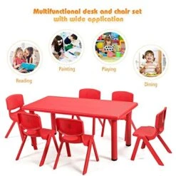 Costzon Plastic Stackable School Chairs, 6 Pack, Kids Learning Chairs With 11 Inch Seat Height, Carrying Handle, Waterproof Children Chairs For Playrooms, Schools, Daycares And Home (6 Pack, Red) 12 Costzon Plastic Stackable School Chairs, 6 Pack, Kids Learning Chairs With 11 Inch Seat Height, Carrying Handle, Waterproof Children Chairs For Playrooms, Schools, Daycares And Home (6 Pack, Red) -Best Furniture Store 51vTpP6O1eL