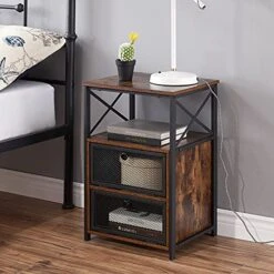 Twin Bed Frame And Versatile Nightstands Set Of 2, Platform With Headboard,Night Stands Side End Tables With Storage Drawers For Bedroom, Living Room, Easy Assemble, Black+Brown 19 Twin Bed Frame And Versatile Nightstands Set Of 2, Platform With Headboard,Night Stands Side End Tables With Storage Drawers For Bedroom, Living Room, Easy Assemble, Black+Brown -Best Furniture Store 51vaO5S4J0S