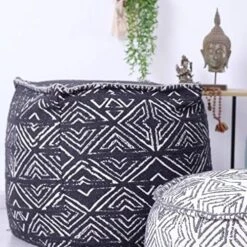 Mandala Life ART Bohemian Pouf Cube Cover- 20 Inches –Luxury, Artisan Room Decor Pouffe - Boho Chic Seating Area Ottoman -Best Furniture Store 51vbrPASUkL. AC