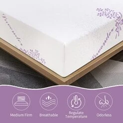  8 Inch Twin Memory Foam Mattress,Cooling Lavender  Mattress In A Box,Medium-Firm Mattress Made In USA,Pressure Relief & Temperature Regulation,Fiberglass-Free,CertiPUR-US Certified -Best Furniture Store 51vq0YJ8t7L