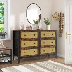 Dresser For Bedroom With 6 Drawers, TV Stand For 55" TV, Wide Storage Tower Organizer, Closet Dresser Chest Of Drawers For Bedroom Entryway Living Room Hallway -Best Furniture Store 51vwdC5ZWlL