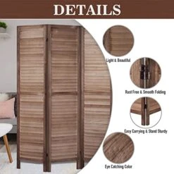Room Divider 5.6 FT Tall Room Dividers And Folding Privacy Screens Wood Room Divider Wall Folding Screen, Room Divider Screen, 16" Wide Panel Brown, 8 Panel 17 Room Divider 5.6 FT Tall Room Dividers And Folding Privacy Screens Wood Room Divider Wall Folding Screen, Room Divider Screen, 16" Wide Panel Brown, 8 Panel -Best Furniture Store 51w2vV3F3BL