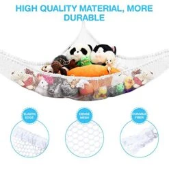 2 Pcs Stuffed Animal Hammock Wall Hanging Mesh Toy Hammock Jumbo Stuff Animal Toy Organizer Storage Net Jumbo Mesh Toy Net Plush Toy Corner Net Holder For Kids' Play Room Bedroom -Best Furniture Store 51w9wpIKOIL