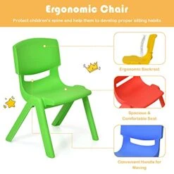 GENERIC BETTARY Kids Table And 4 Chair Set, Educational Learn Set W/Rectangular Table & Stackable Colorful Chairs, Durable Plastic Learn And Play Set For Playroom Daycare, Kindergarten 11 GENERIC BETTARY Kids Table And 4 Chair Set, Educational Learn Set W/Rectangular Table & Stackable Colorful Chairs, Durable Plastic Learn And Play Set For Playroom Daycare, Kindergarten -Best Furniture Store 51wADQAVCPS 1