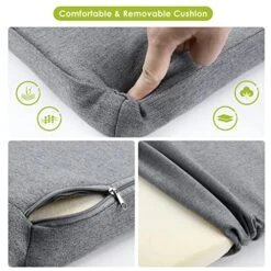 HOUSUIT Kids Bookshelf With Reading Nook, 6-Cubby Bookcase With Removable Seat Cushion, Storage Organizer With Adjustable Shelf For Playroom, Bedroom, Entryway, 43.3" L X 15.7" D X 31.7" H, White -Best Furniture Store 51wDfbEy30L