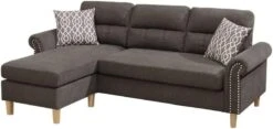 Poundex 2 Piece Reversible Sectional, Slate -Best Furniture Store 51wEmXzcBcL. AC