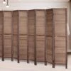 Room Divider 5.6 FT Tall Room Dividers And Folding Privacy Screens Wood Room Divider Wall Folding Screen, Room Divider Screen, 16" Wide Panel Brown, 8 Panel