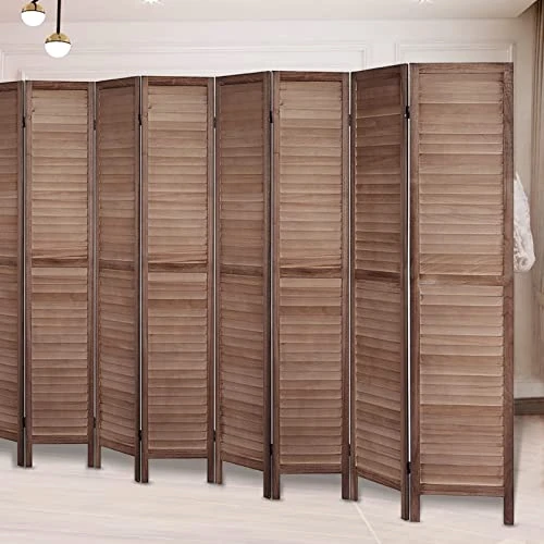 Room Divider 5.6 FT Tall Room Dividers And Folding Privacy Screens Wood Room Divider Wall Folding Screen, Room Divider Screen, 16" Wide Panel Brown, 8 Panel 1 Room Divider 5.6 FT Tall Room Dividers And Folding Privacy Screens Wood Room Divider Wall Folding Screen, Room Divider Screen, 16" Wide Panel Brown, 8 Panel