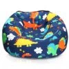 Hadieru Stuffed Animal Storage Bean Bag Chairs For Kids, Stuffable Canvas Bean Bag Cover Only Without Filler Kids Toy Storage Organizer(Dinosaur)