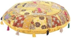KLAVATE Indian Handmade Vintage Patchwork Cotton Boho Chic Bohemian Hand Embroidered Decorative Ethnic Foot Stool Round Floor Pillows & Cushion Cover Seating Pouf Ottoman (Purple, 18 Inch) 28 KLAVATE Indian Handmade Vintage Patchwork Cotton Boho Chic Bohemian Hand Embroidered Decorative Ethnic Foot Stool Round Floor Pillows & Cushion Cover Seating Pouf Ottoman (Purple, 18 Inch) -Best Furniture Store 51wilSk DCL. AC