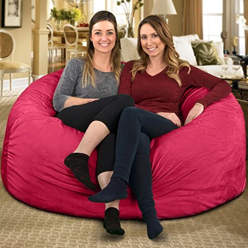 ULTIMATE SACK 5000 (5 Ft.) Bean Bag Chair: Giant Foam-Filled Furniture - Machine Washable Covers, Durable Inner Liner, 100% Virgin Foam. Comfy Bean Bag Chair. (Pink, Fur) 1 ULTIMATE SACK 5000 (5 Ft.) Bean Bag Chair: Giant Foam-Filled Furniture - Machine Washable Covers, Durable Inner Liner, 100% Virgin Foam. Comfy Bean Bag Chair. (Pink, Fur)
