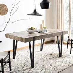 Safavieh Home Alyssa Rustic Industrial Brown And Black Dining Table
