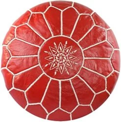 KRAFTIZAN Moroccan Leather Pouf Ottoman Foot Rest – Handmade Ottoman Leather Pouf – Genuine Leather Boho Round Ottoman Pouf Crafted By Moroccan Artisans – 21 X 13 Inch (Tan Brown, Unstuffed) -Best Furniture Store 51xAsdfTjMS. AC