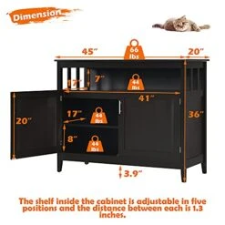 LOKO Buffet Cabinet With Storage, Freestanding Kitchen Cabinet With Adjustable Shelf, Storage Sideboard Console Table, 45 X 20 X 36 Inches (Brown) 9 LOKO Buffet Cabinet With Storage, Freestanding Kitchen Cabinet With Adjustable Shelf, Storage Sideboard Console Table, 45 X 20 X 36 Inches (Brown) -Best Furniture Store 51xLKL4CQhL