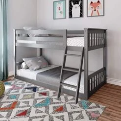 W Bunk Bed, Twin-Over-Twin Wood Bed Frame For Kids, White 28 W Bunk Bed, Twin-Over-Twin Wood Bed Frame For Kids, White -Best Furniture Store 51xLwigOZcL. AC
