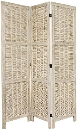 Oriental Furniture 5 1/2 Ft. Tall Bamboo Matchstick Woven Room Divider - Burnt Grey - 6 Panel 3 Oriental Furniture 5 1/2 Ft. Tall Bamboo Matchstick Woven Room Divider - Burnt Grey - 6 Panel - Image 3
