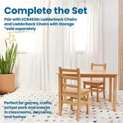 ECR4Kids 24in X 36in Hardwood Table, Kids Furniture, Natural -Best Furniture Store 51xjCQ3vsVL