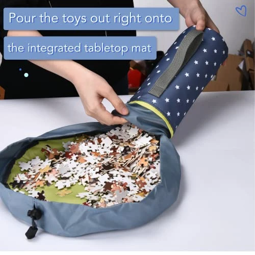 Light Autumn Lego Storage And Play Mat Bag - Compact Toy Organizer Bin For Kids Room - Drawstring Toy Holder For Fast Storage - On The Go, Easy To Carry Toy Container During Travel 2 Light Autumn Lego Storage And Play Mat Bag - Compact Toy Organizer Bin For Kids Room - Drawstring Toy Holder For Fast Storage - On The Go, Easy To Carry Toy Container During Travel - Image 2