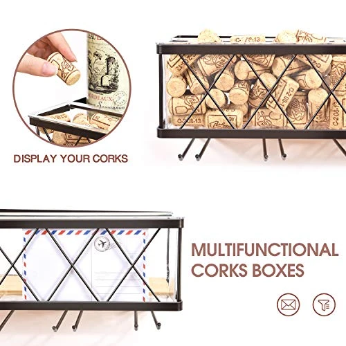 Kingrack Wall Mounted Wine Rack,Metal & Wooden Wine Shelf With Glass Holder & Cork Storage,Champagne Bottle Holder,Hanging Rustic Wine Holder, Floating Wine Shelf For Kitchen, Home, Living Room 2 Kingrack Wall Mounted Wine Rack,Metal & Wooden Wine Shelf With Glass Holder & Cork Storage,Champagne Bottle Holder,Hanging Rustic Wine Holder, Floating Wine Shelf For Kitchen, Home, Living Room - Image 2