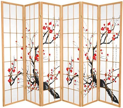 Al Furniture 6 Ft. Tall Flower Blossom Divider - Black - 6 Panels 5 Al Furniture 6 Ft. Tall Flower Blossom Divider - Black - 6 Panels - Image 5