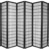 8 Panel Room Divider Screen Black