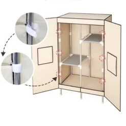 N/A Wardrobe The Door Style Multi-Functional Storage Folding Assembly Home Cloth Wardrobe -Best Furniture Store 51ycvCxjAiL