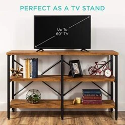 Best Choice Products Large Console Table, 3-Tier 55in Rustic, Industrial Sofa Table Storage For Living Room, Entryway, Foyer, Hallway W/EVA Non-Scratch Feet, Steel Frame - Brown 13 Best Choice Products Large Console Table, 3-Tier 55in Rustic, Industrial Sofa Table Storage For Living Room, Entryway, Foyer, Hallway W/EVA Non-Scratch Feet, Steel Frame - Brown -Best Furniture Store 51z4XjjXUeL