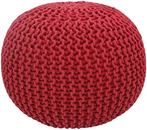 COTTON CRAFT - Hand Knitted Cable Style Dori Pouf - Ivory - Floor Ottoman - Cotton Braid Cord - Handmade & Hand Stitched - Truly One Of A Kind Seating - 20 Dia X 14 High 11 COTTON CRAFT - Hand Knitted Cable Style Dori Pouf - Ivory - Floor Ottoman - Cotton Braid Cord - Handmade & Hand Stitched - Truly One Of A Kind Seating - 20 Dia X 14 High - Image 11