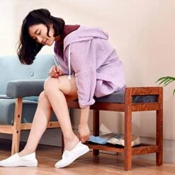 Small Foot Stools, Footstool Change Shoes Stool Solid Wood Multifunctional Double Shoe Rack Living Room Small Seat Stool Simple Storage Stool European Storage Stool (Color : #1) -Best Furniture Store 51zKUdubIpL