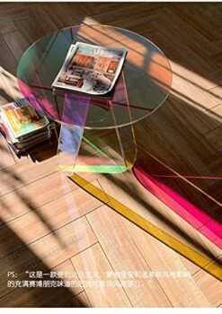 Nordic Acrylic Rainbow Colors End Tables, Round Lucite Modern Simple Colorful Chic Accent Desk,for Living Room Bedroom Hotel Outdoor (Color : Colorful, Size : 45 * 47cm) 10 Nordic Acrylic Rainbow Colors End Tables, Round Lucite Modern Simple Colorful Chic Accent Desk,for Living Room Bedroom Hotel Outdoor (Color : Colorful, Size : 45 * 47cm) -Best Furniture Store 51zOixhHSmL