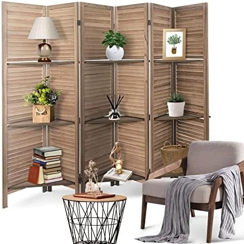 Room Divider 6 Panel, Wooden Room Divider Wall, 6 Panel Folding Privacy Screens, Freestanding Room Partition For Office Kitchen Bedroom Balcony (White) 6 Room Divider 6 Panel, Wooden Room Divider Wall, 6 Panel Folding Privacy Screens, Freestanding Room Partition For Office Kitchen Bedroom Balcony (White) - Image 6