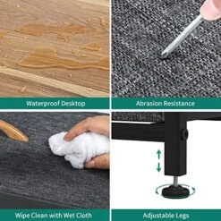 10-Drawer Dresser, Fabric Storage Tower, Tall Dresser For Bedroom, Living Room, Hallway, Closets, Sturdy Steel Frame, Wooden Top, Easy Pull Fabric Bins -Best Furniture Store 610HeiHijnL