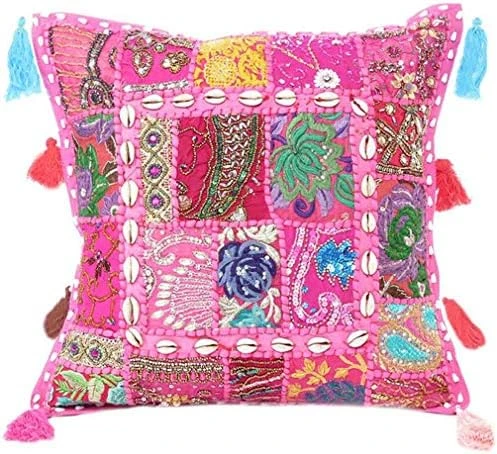 Eyes Of India - 22 X 12 Purple Patchwork Round Pouf Pouffe Ottoman Cover Floor Seating Bohemian Accent Boho Chic Indian Handmade 10 Eyes Of India - 22 X 12 Purple Patchwork Round Pouf Pouffe Ottoman Cover Floor Seating Bohemian Accent Boho Chic Indian Handmade - Image 10