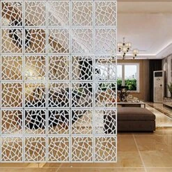 YIZUNNU 12Pcs/Set Room Hanging Screen Divider Panels Home Panel Screen DIY Home Decor 11.4inch White -Best Furniture Store 6124Q6wWoDL. AC
