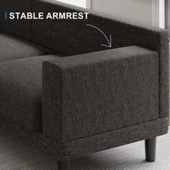 Belffin Fabric Sectional Couch With Reversible Ottoman L Shaped Sofa With Chaise 3 Seat Modern Sectional Sofa Charcoal Grey -Best Furniture Store 612mKmRzjoL